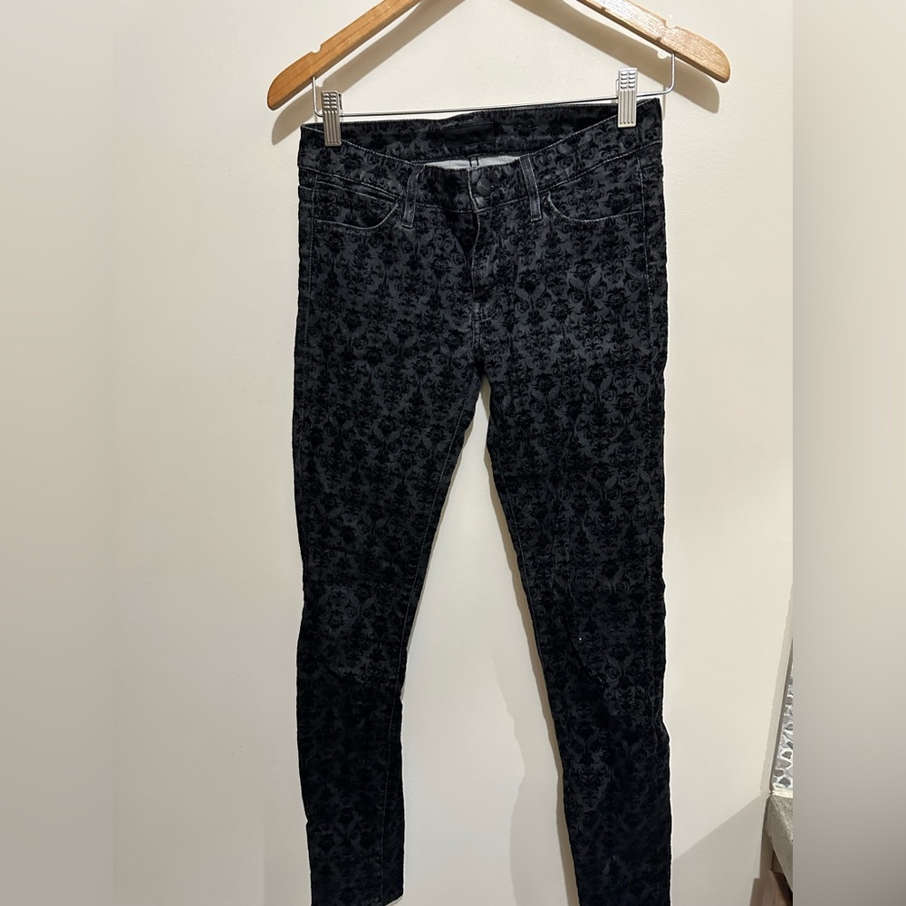 Black Patterned Skinny Jeans
